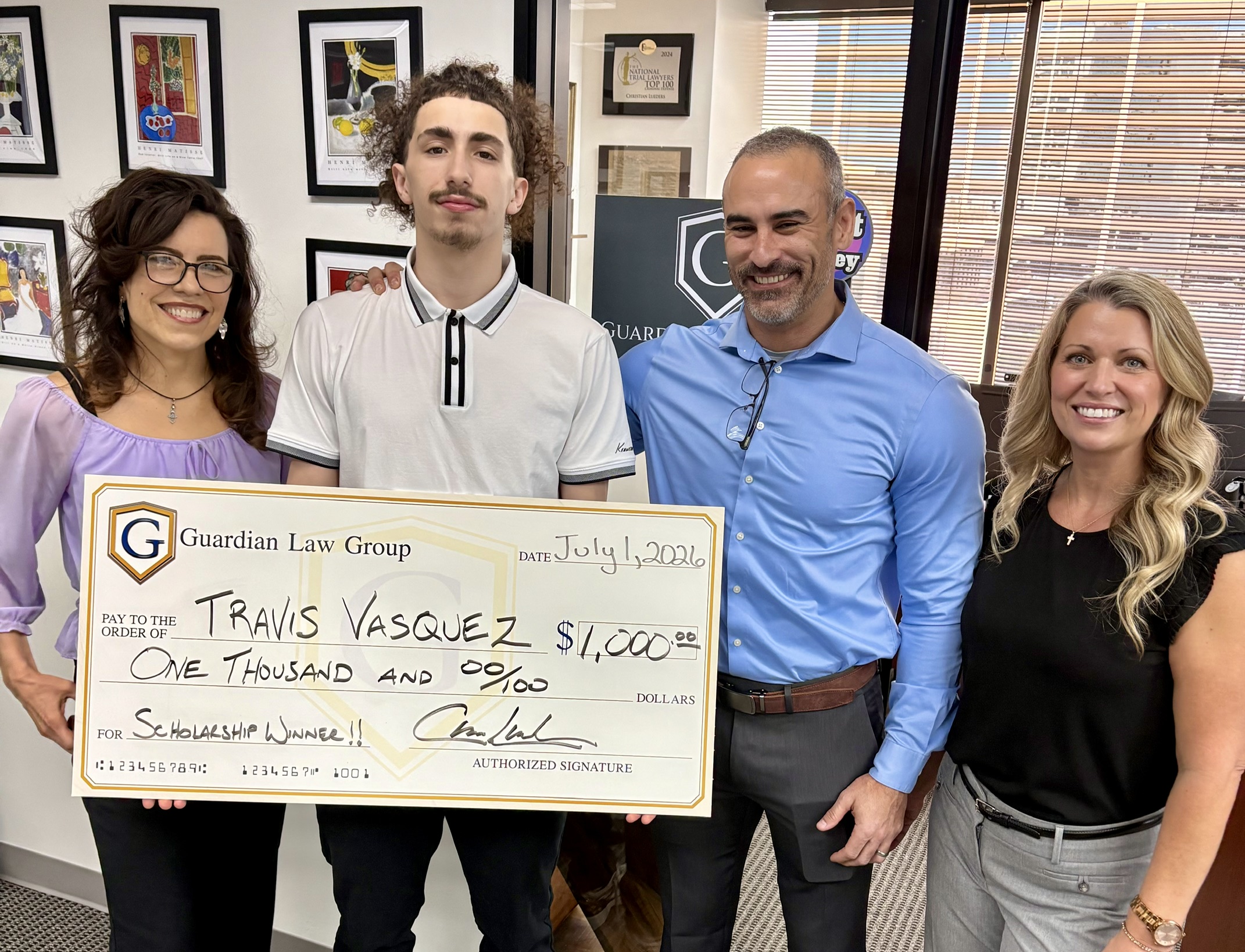 2026 scholarship recipient Travis Vasquez
